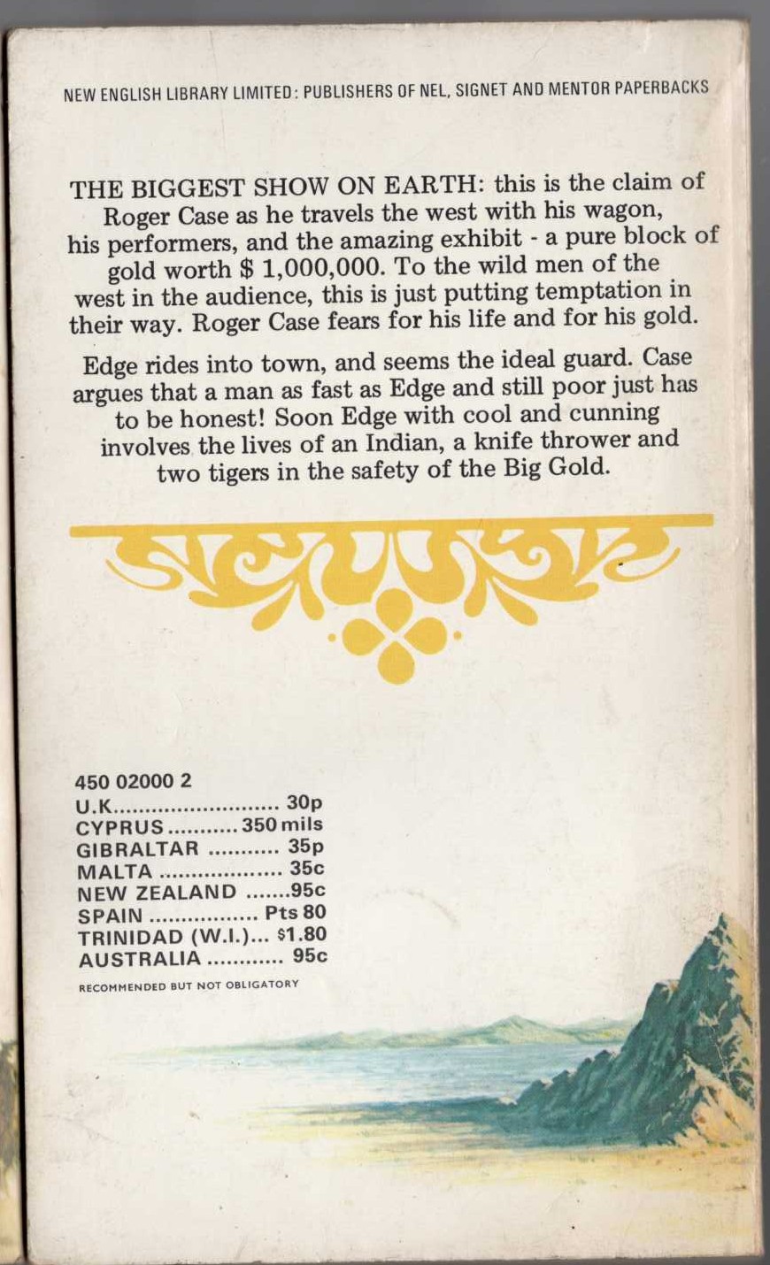 George G. Gilman  EDGE 14: THE BIG GOLD magnified rear book cover image