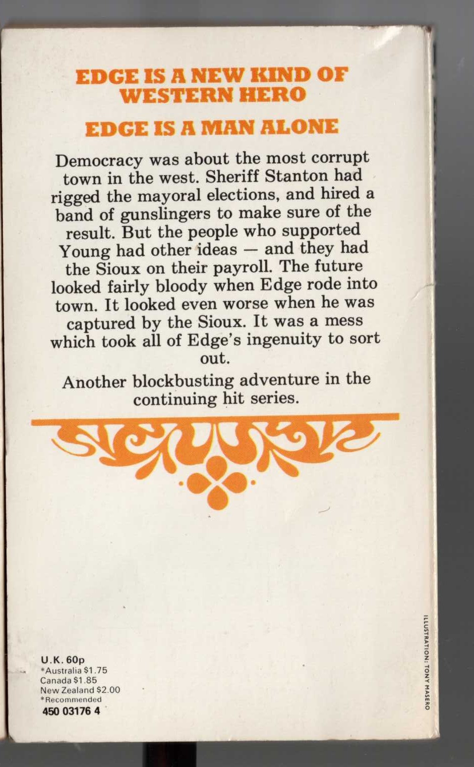 George G. Gilman  EDGE 24: THE DAY DEMOCRACY DIED magnified rear book cover image