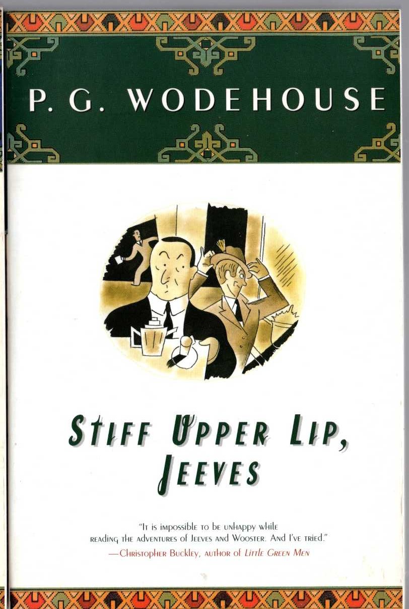 P.G. Wodehouse  STIFF UPPER LIP, JEEVES front book cover image