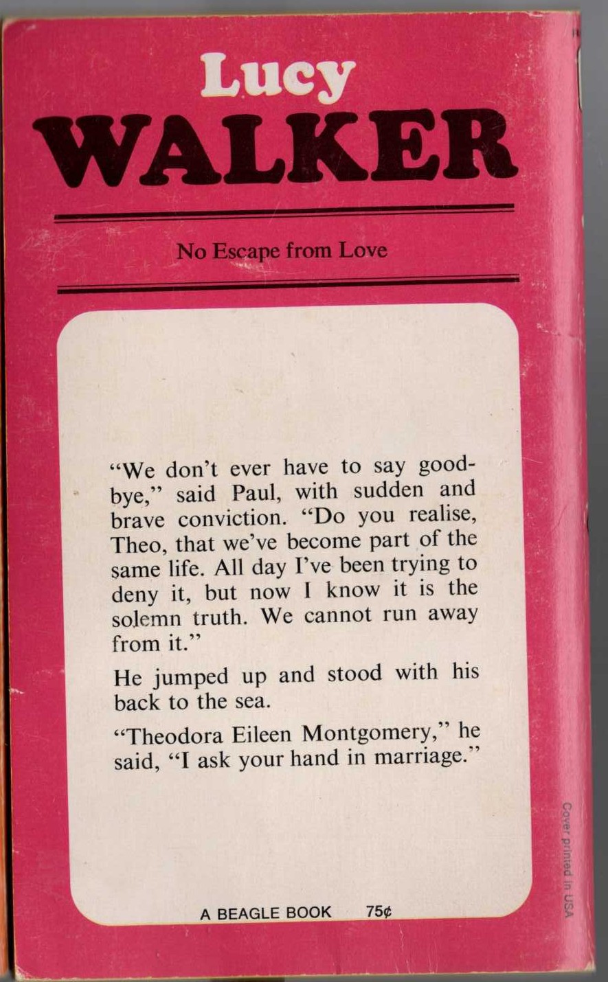 Lucy Walker  SIX FOR HEAVEN magnified rear book cover image