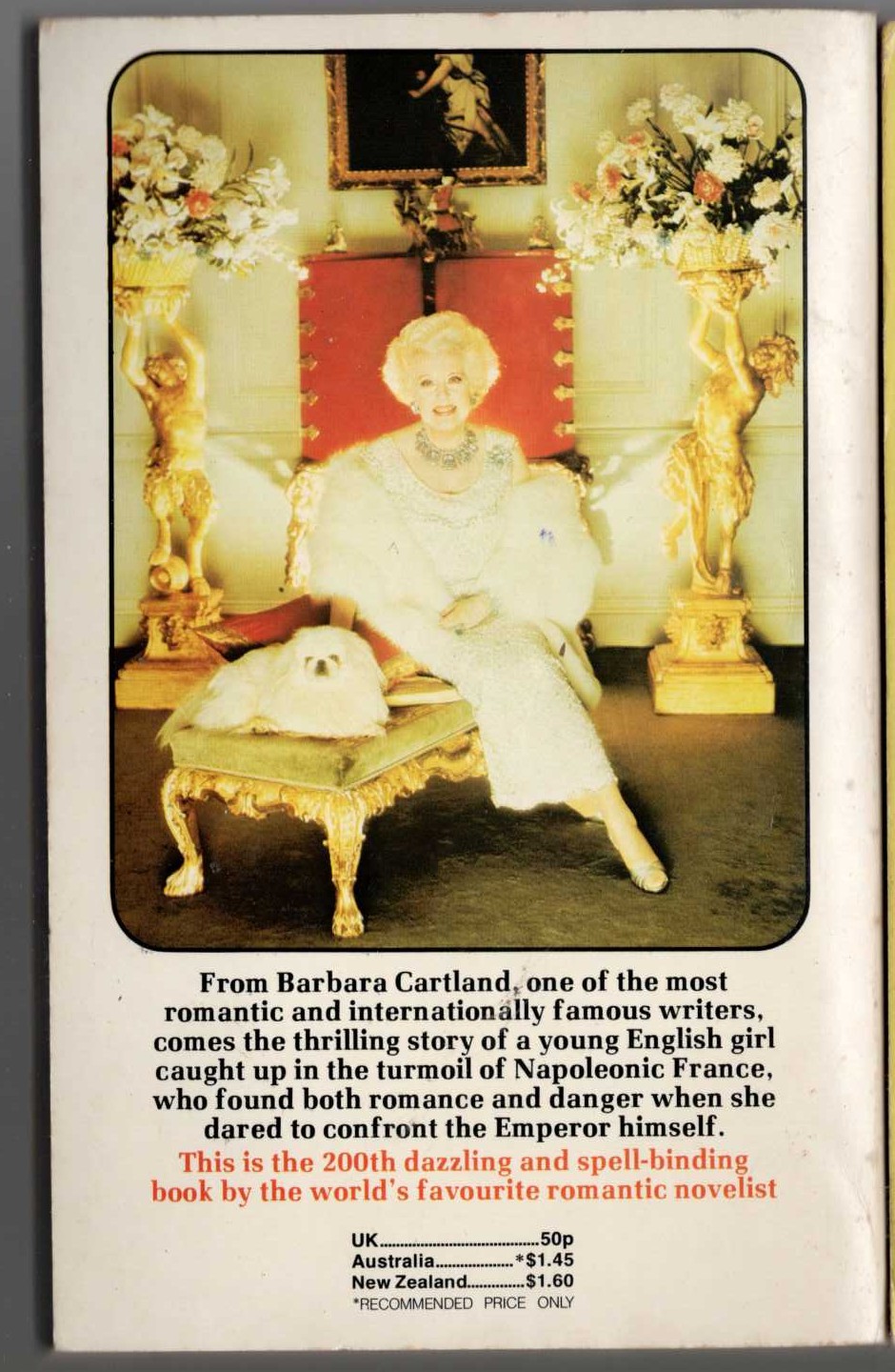 Barbara Cartland  NO ESCAPE FROM LOVE magnified rear book cover image