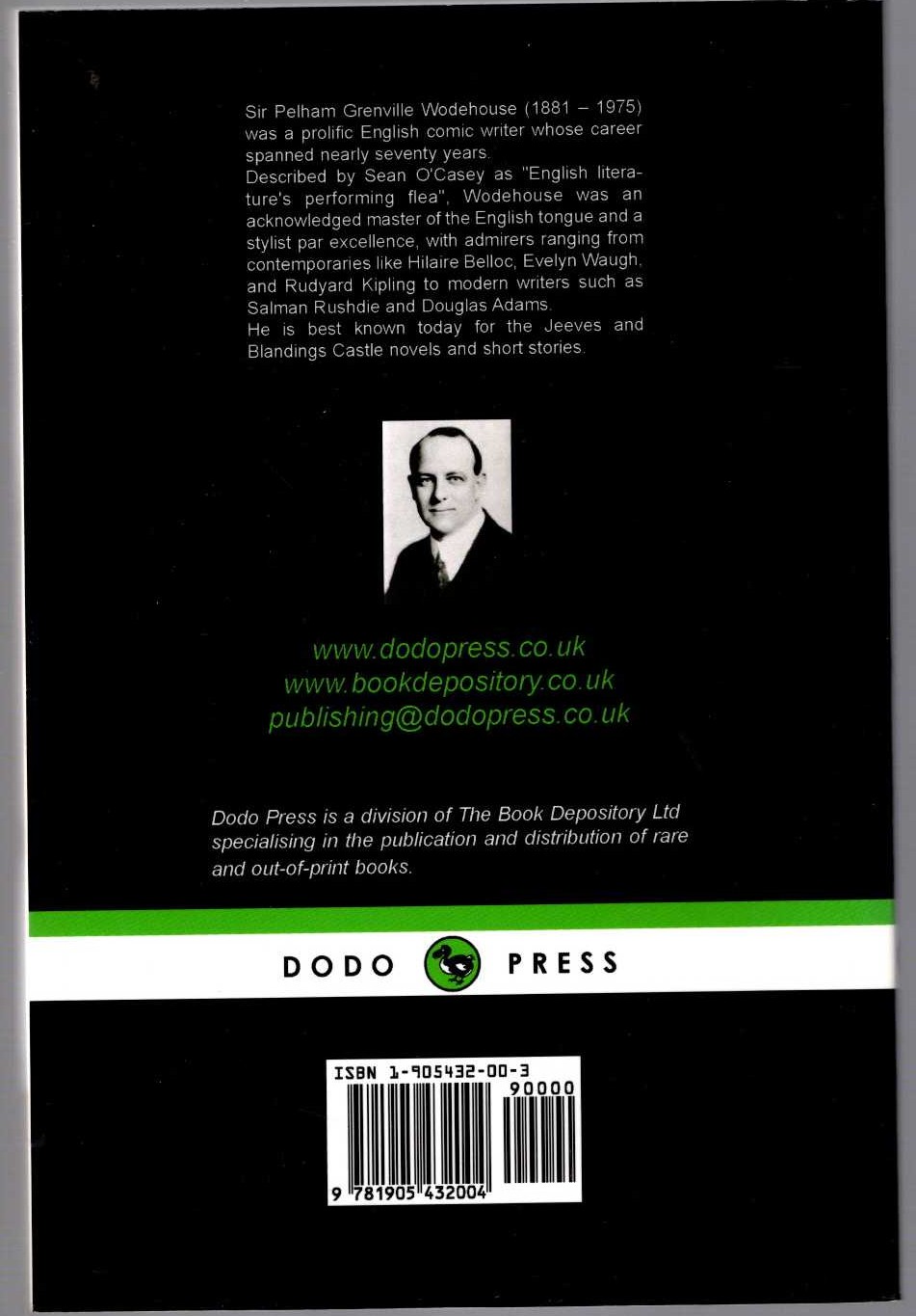 P.G. Wodehouse  MY MAN JEEVES magnified rear book cover image