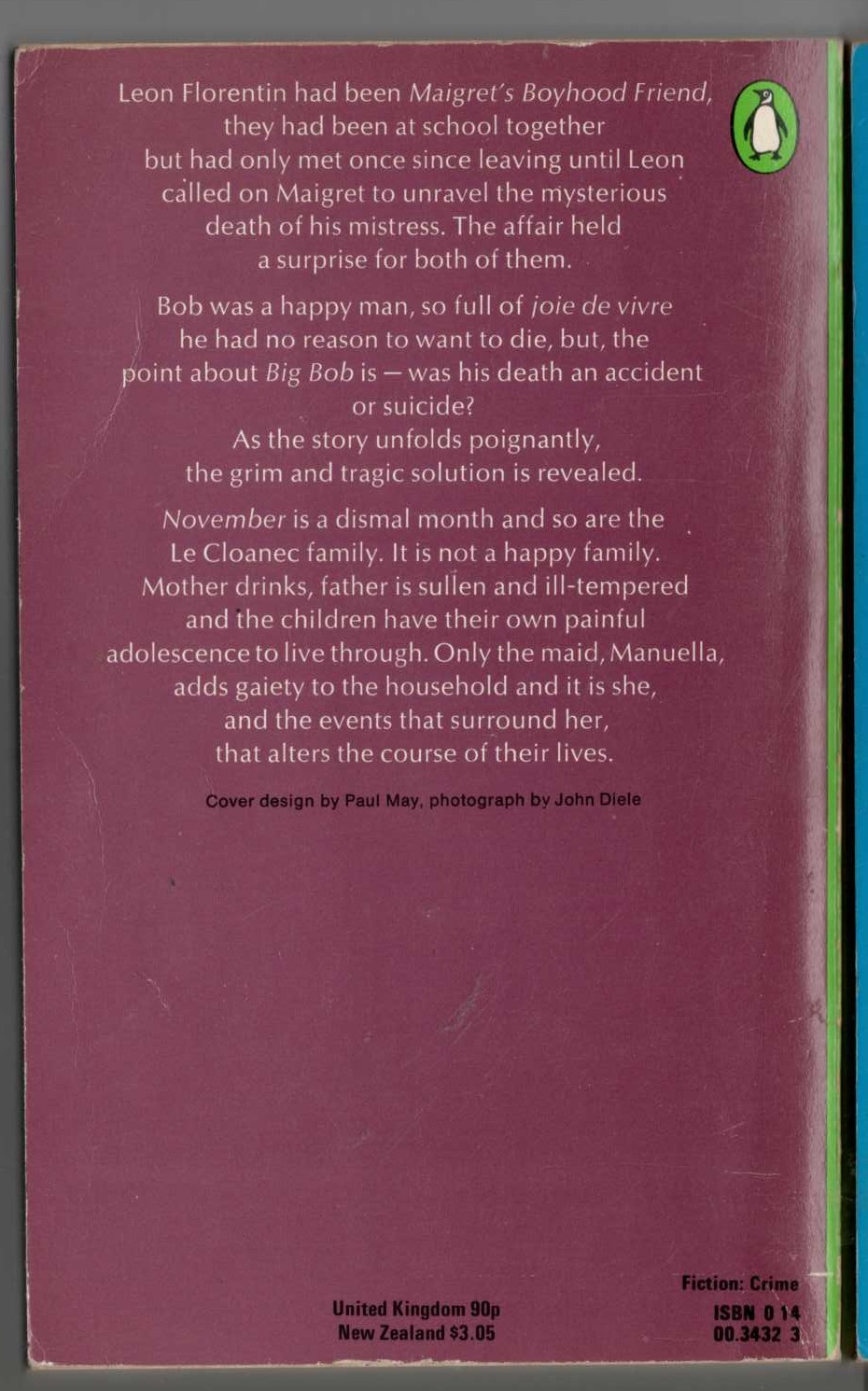 Georges Simenon  THE FIFTH SIMENON OMNIBUS: BIG BOB/ MAIGRET'S BOYHOOD FRIEND/ NOVEMBER magnified rear book cover image