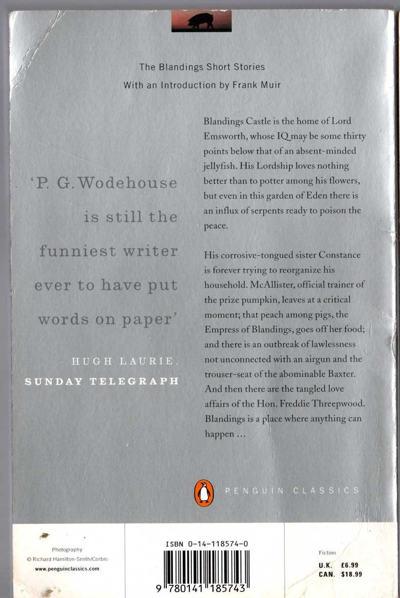 P.G. Wodehouse  LORD EMSWORTH ACTS FOR THE BEST magnified rear book cover image