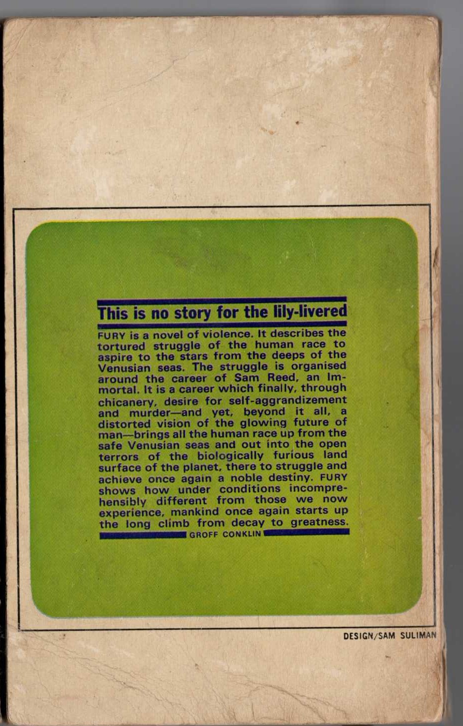Henry Kuttner  FURY magnified rear book cover image