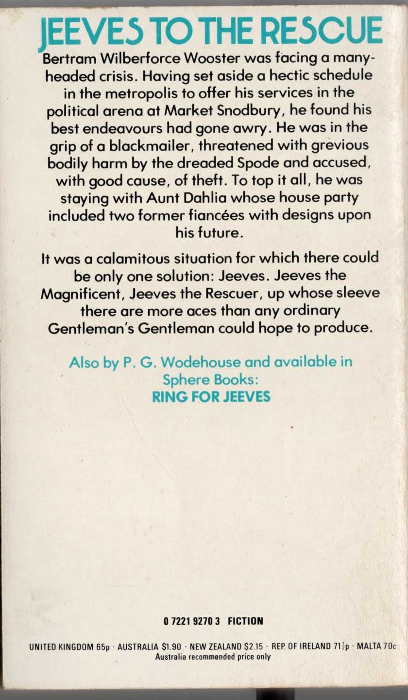 P.G. Wodehouse  YOUNG MEN IN SPATS magnified rear book cover image