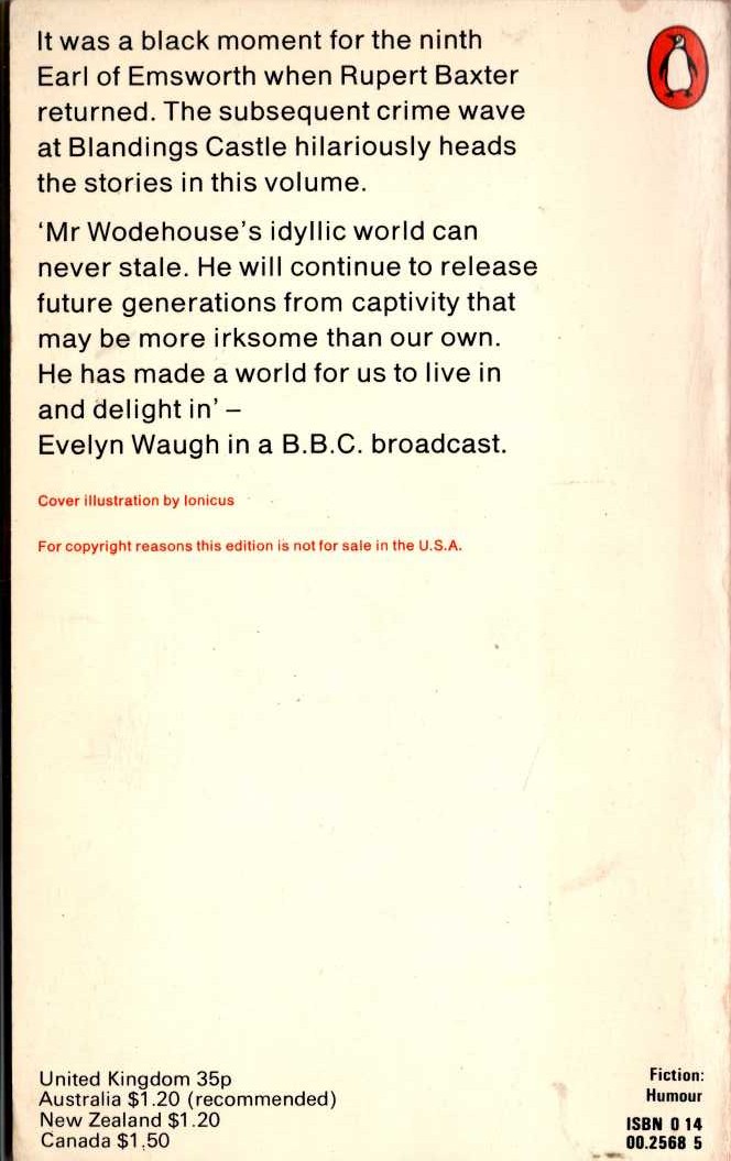 P.G. Wodehouse  LORD EMSWORTH AND OTHERS magnified rear book cover image