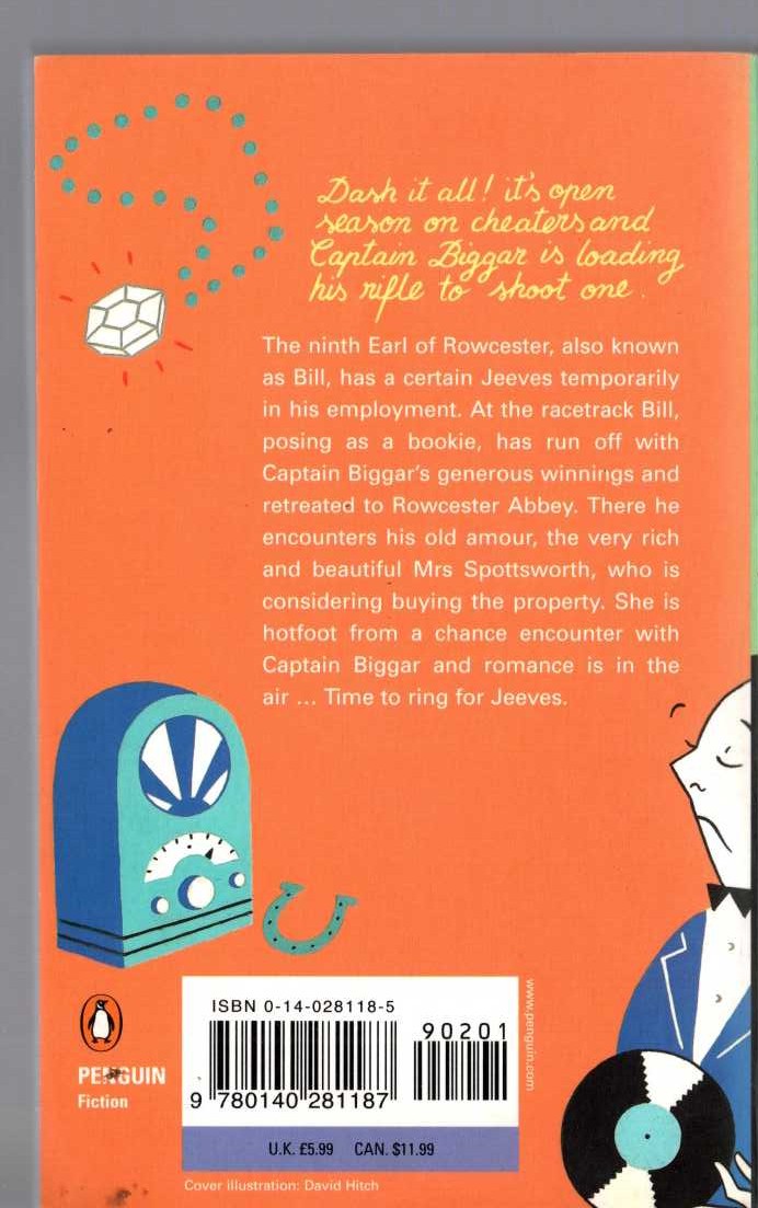 P.G. Wodehouse  RING FOR JEEVES magnified rear book cover image