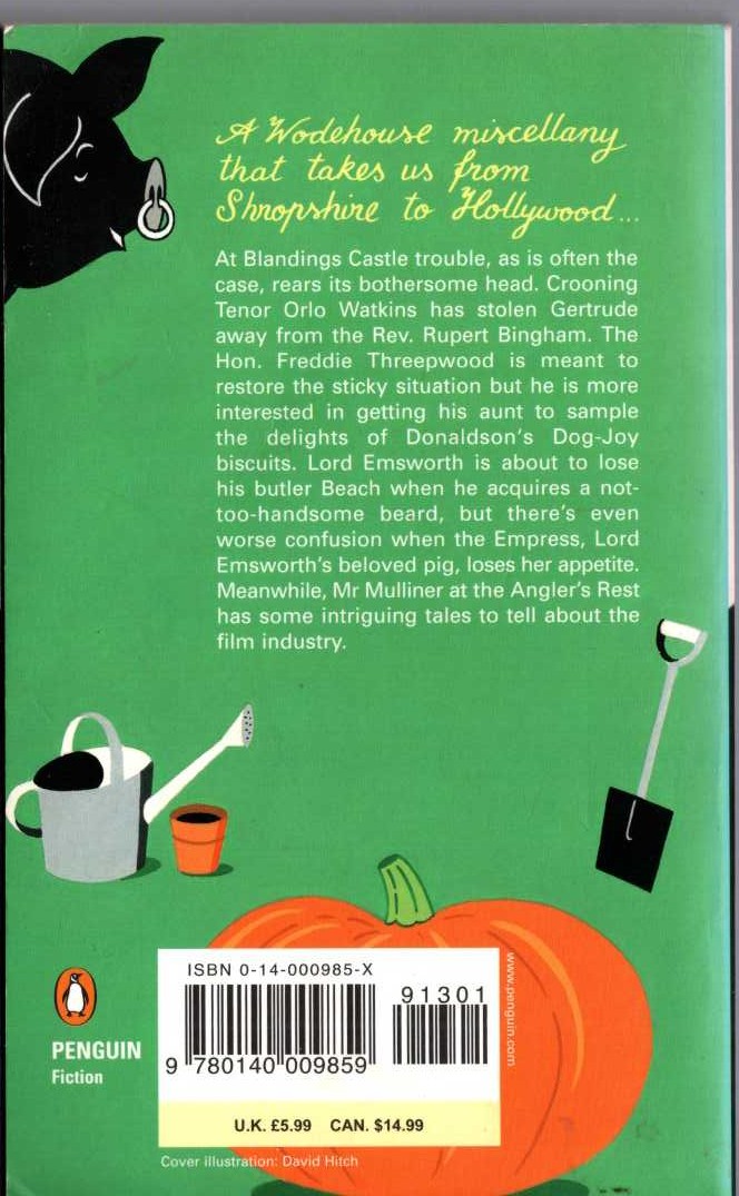P.G. Wodehouse  BLANDINGS CASTLE magnified rear book cover image