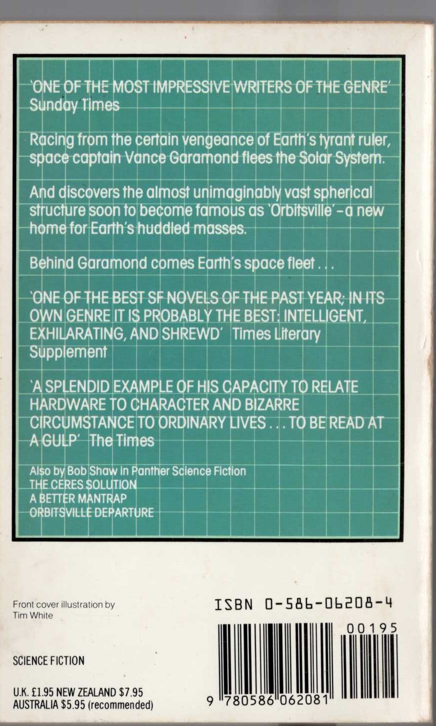 Bob Shaw  ORBITSVILLE magnified rear book cover image