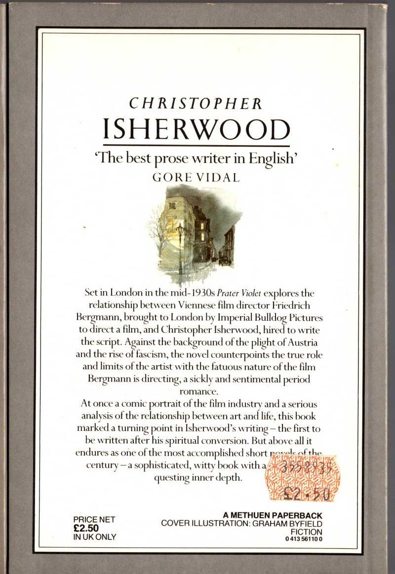 Christopher Isherwood  PRATER VIOLET magnified rear book cover image