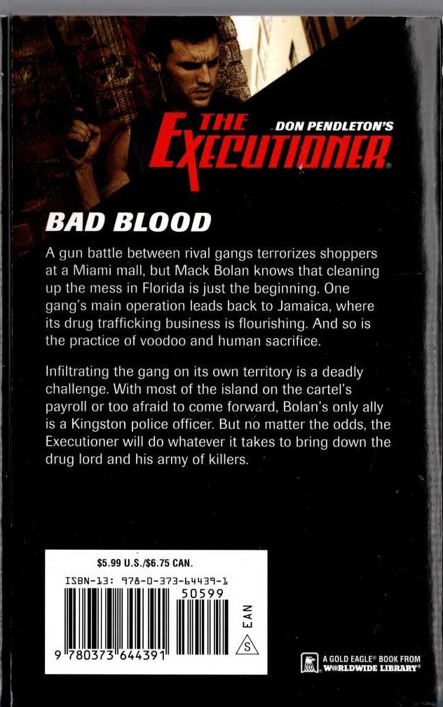 Don Pendleton  THE EXECUTIONER: BLOOD RITES magnified rear book cover image