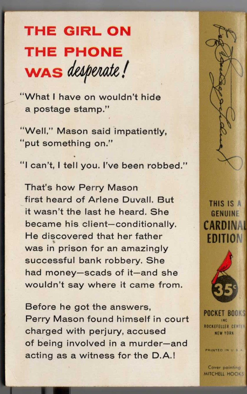 Erle Stanley Gardner  THE CASE OF THE SUNBATHER'S DIARY magnified rear book cover image