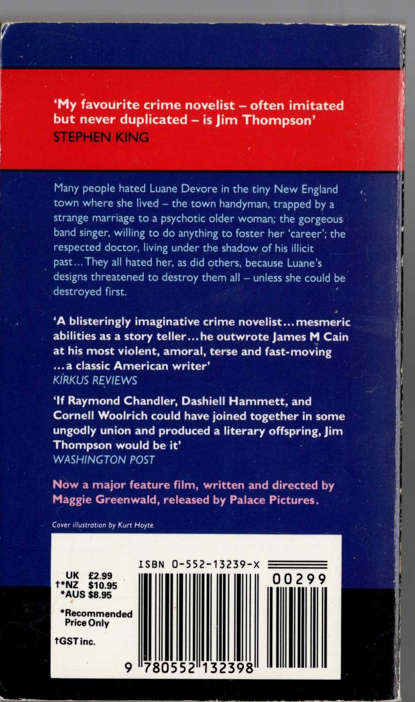 Jim Thompson  THE KILL-OFF magnified rear book cover image