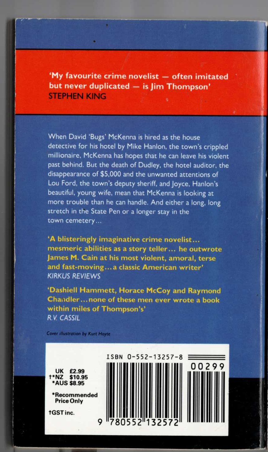 Jim Thompson  WILD TOWN magnified rear book cover image