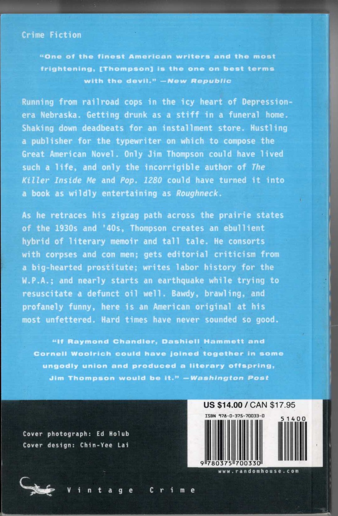 Jim Thompson  ROUGHNECK magnified rear book cover image