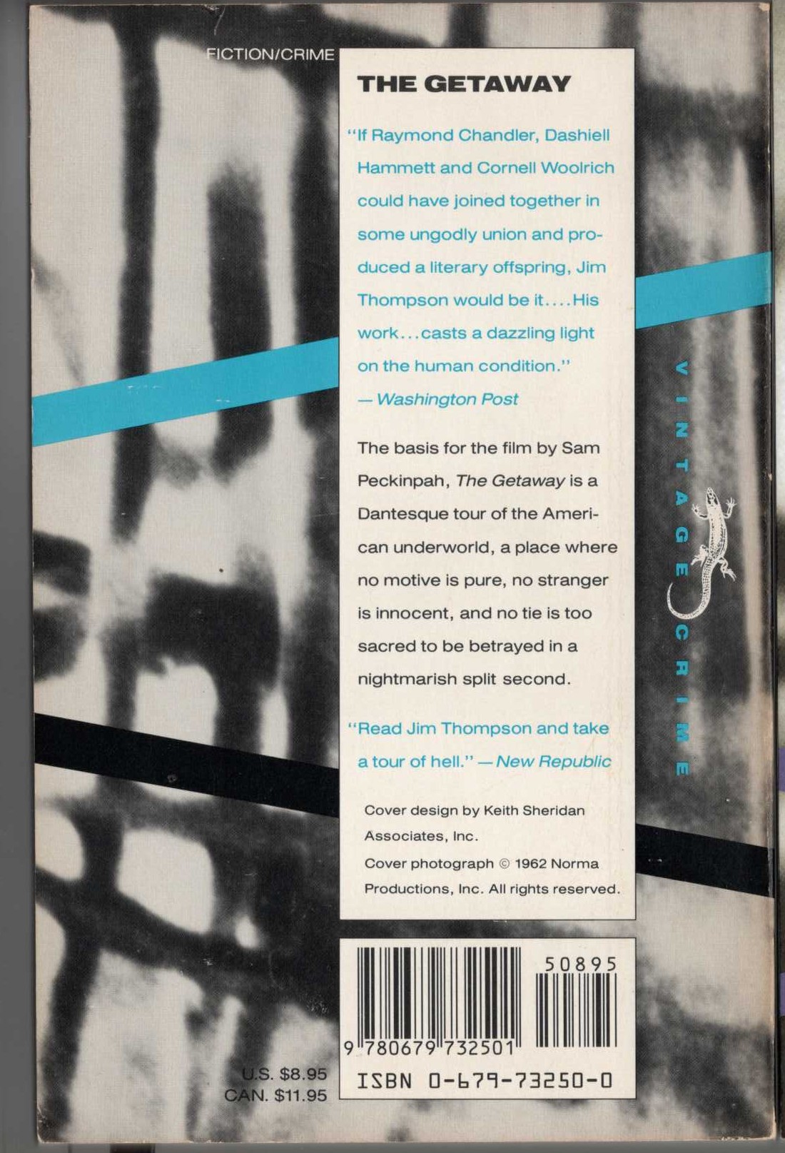Jim Thompson  THE GETAWAY magnified rear book cover image