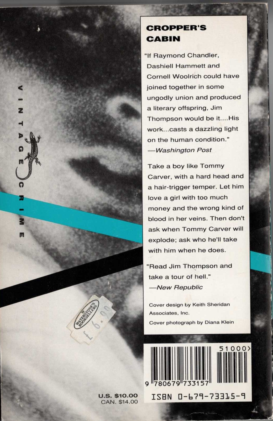 Jim Thompson  CROPPER'S CABIN magnified rear book cover image