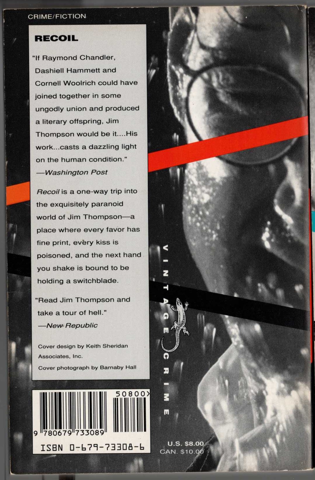 Jim Thompson  RECOIL magnified rear book cover image