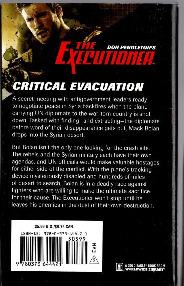Don Pendleton  THE EXECUTIONER: SYRIAN RESCUE magnified rear book cover image