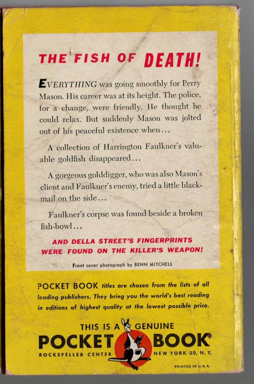 Erle Stanley Gardner  THE CASE OF THE GOLDDIGGER'S PURSE magnified rear book cover image