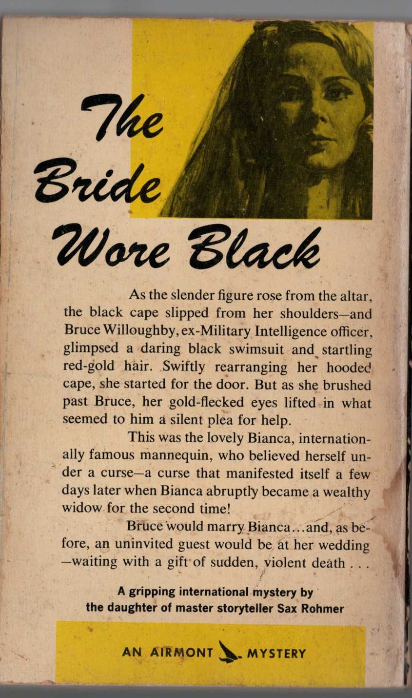 (Elizabeth Sax Rohmer) BIANCA IN BLACK magnified rear book cover image