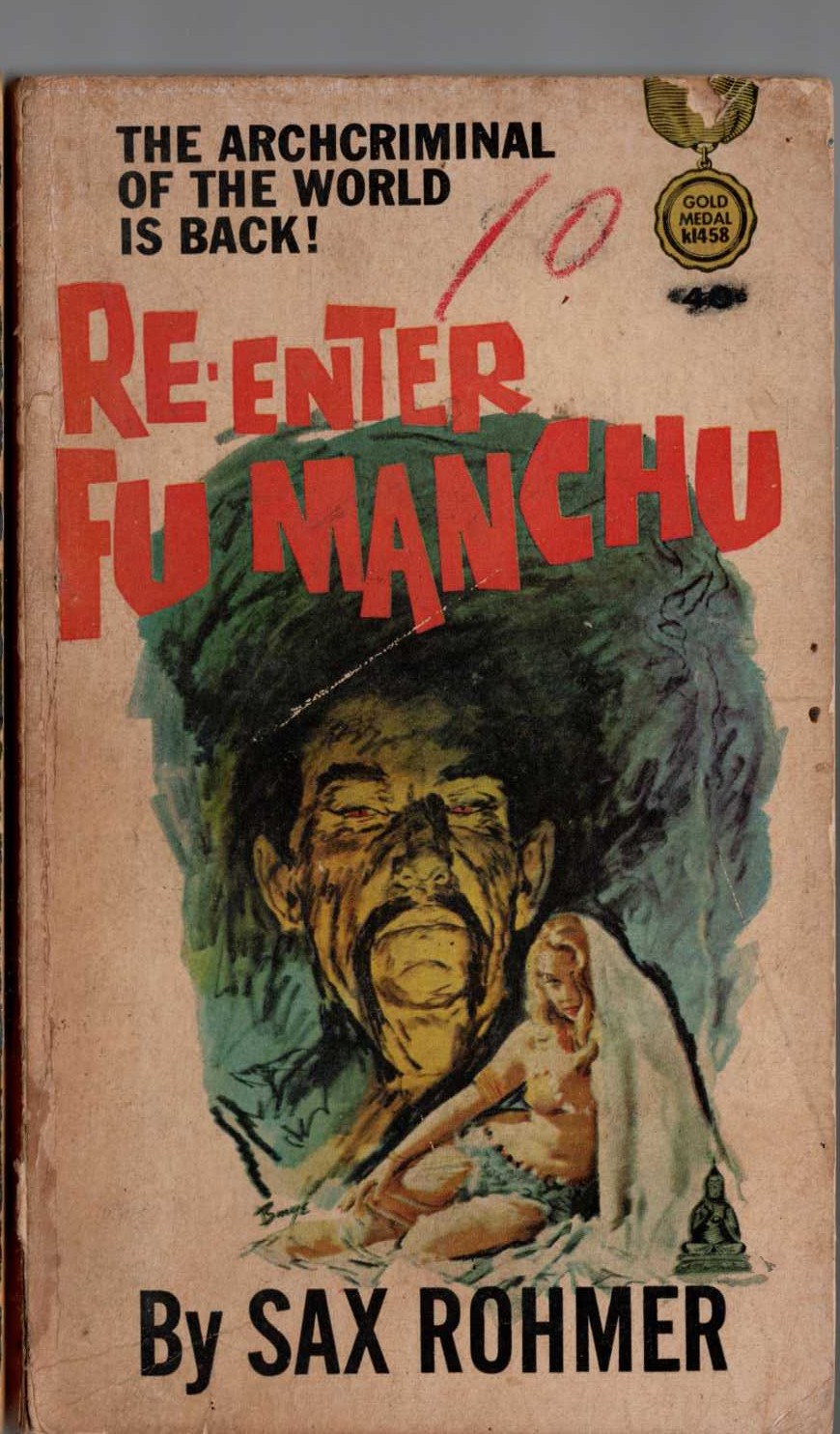 Sax Rohmer  RE-ENTER FU MANCHU front book cover image