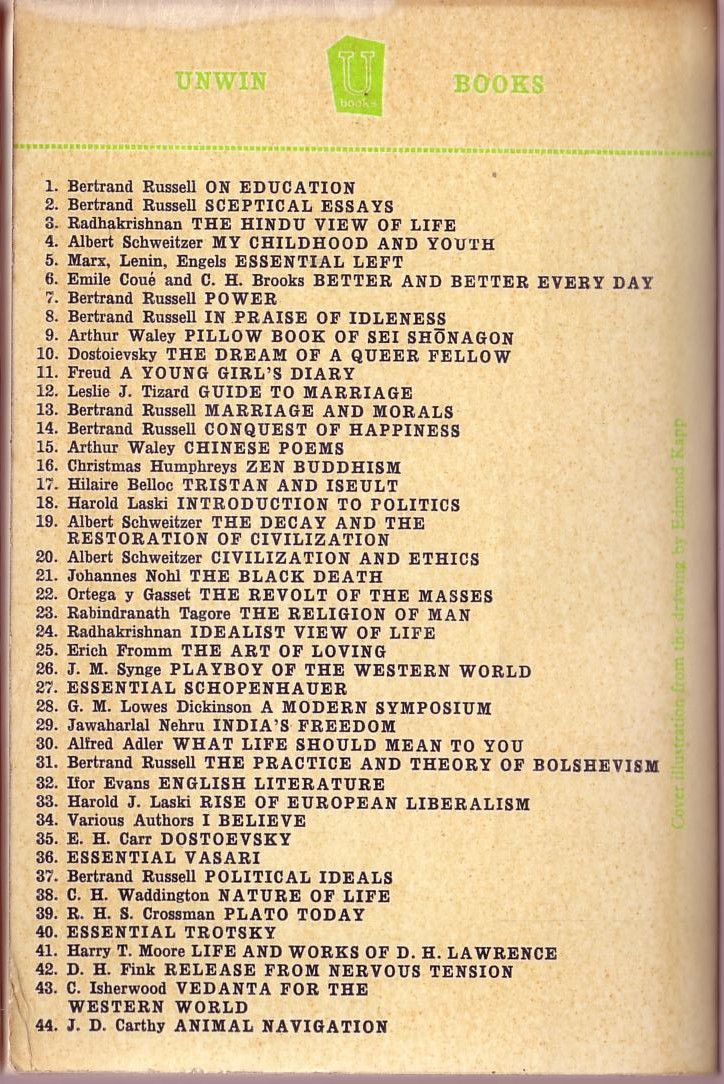 D.H. Lawrence  THE LIFE AND WORK OF D.H.LAWRENCE magnified rear book cover image