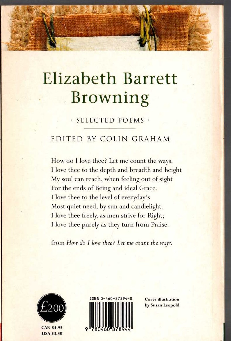 Colin Graham (selects_and_edits) ELIZABETH BARRETT BROWNING [poems] magnified rear book cover image