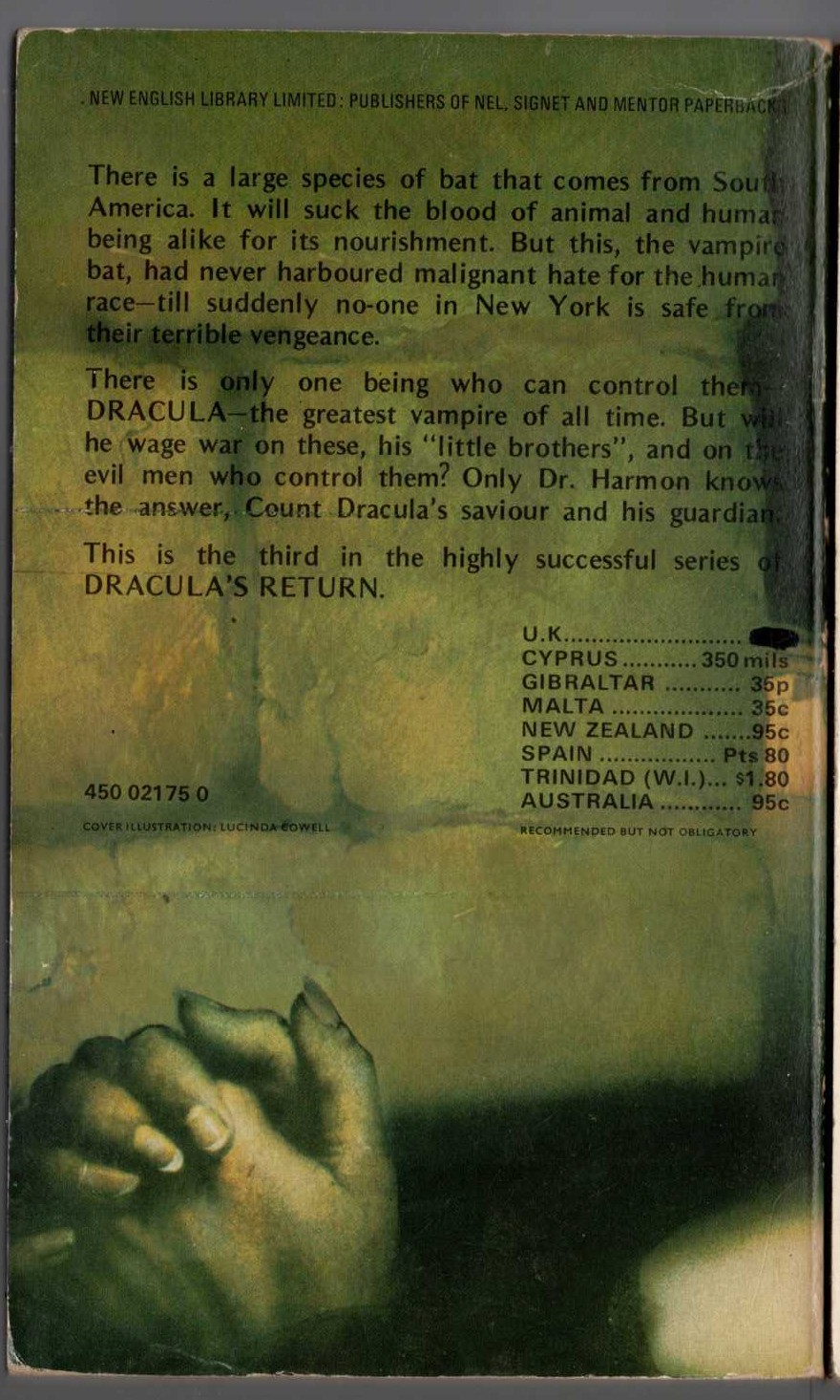 Robert Lory  DRACULA'S BROTHERS magnified rear book cover image