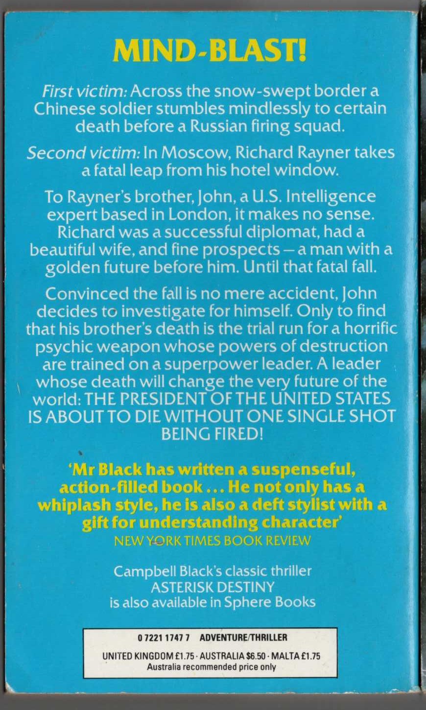 Campbell Black  BRAINFIRE magnified rear book cover image