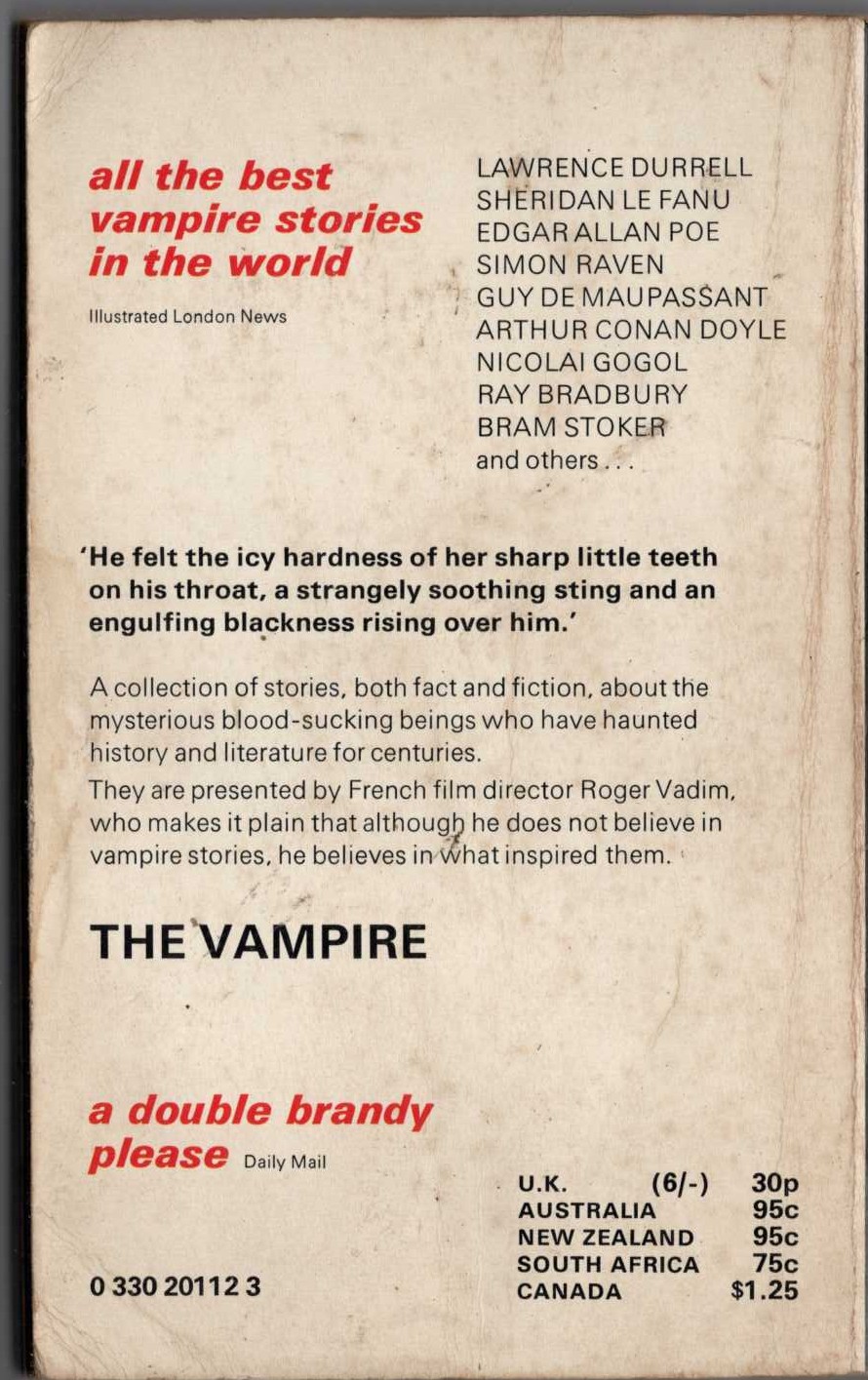 Roger Vadim (presents) THE VAMPIRE magnified rear book cover image