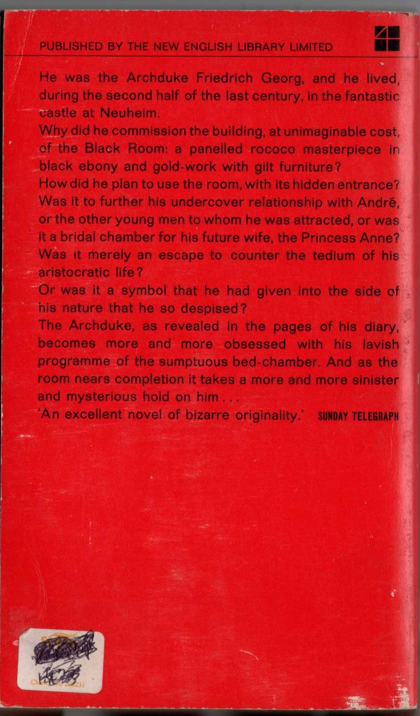 Christopher Short  THE BLACK ROOM magnified rear book cover image