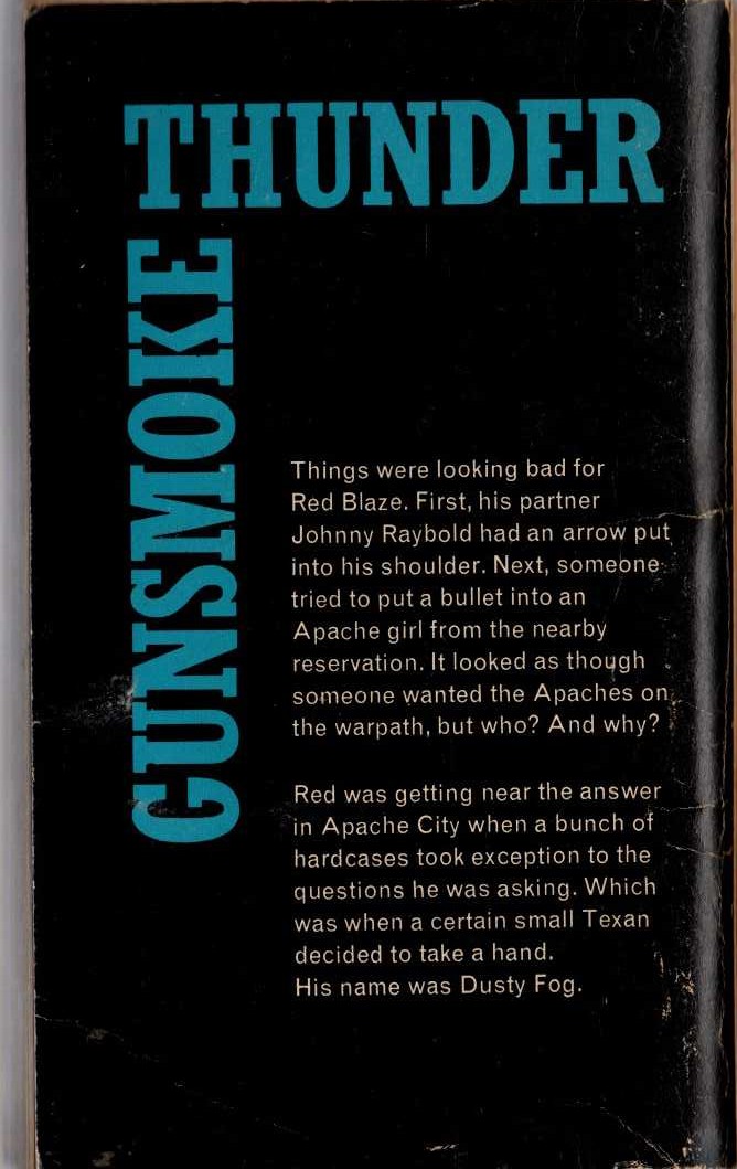 J.T. Edson  GUNSMOKE THUNDER magnified rear book cover image