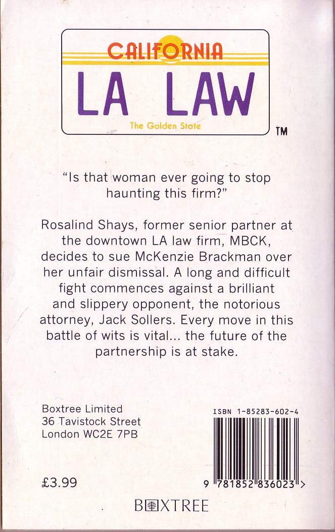 Julie Robitaille  L.A. LAW: A Woman Scorned magnified rear book cover image
