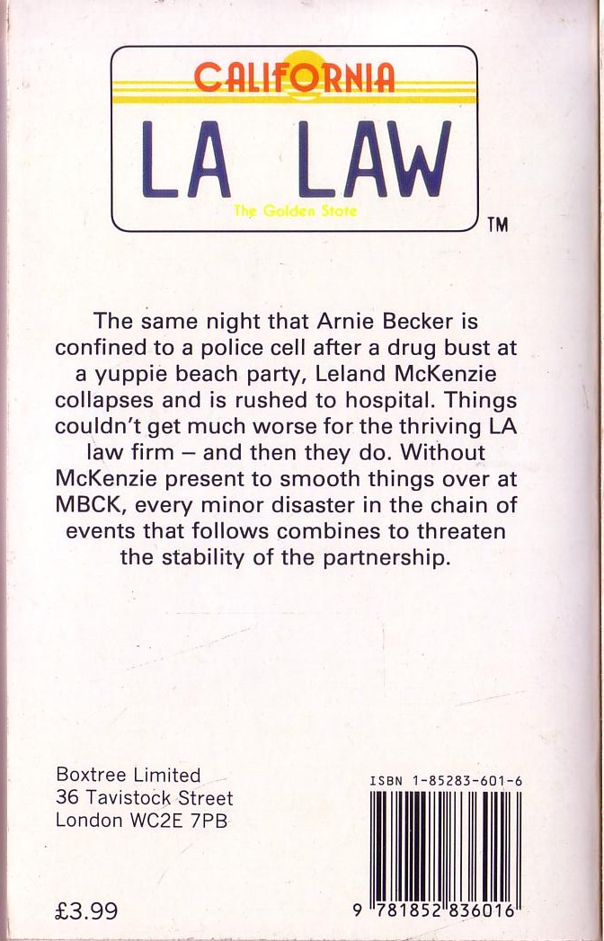 Charles Butler  L.A. LAW: The Partnership magnified rear book cover image