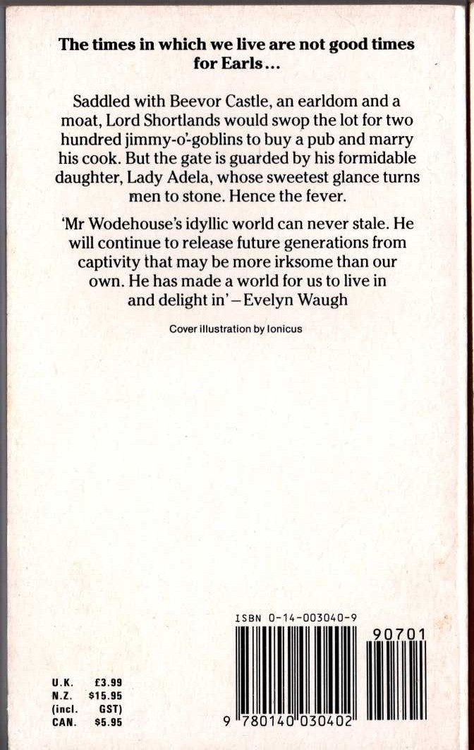 P.G. Wodehouse  SPRING FEVER magnified rear book cover image