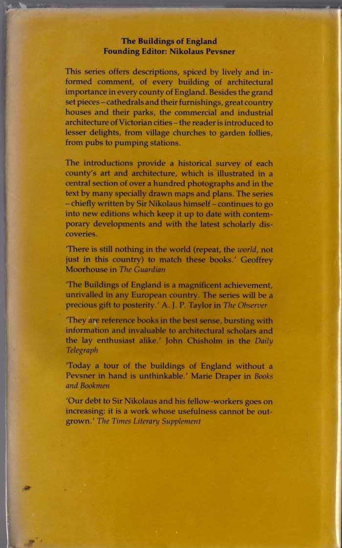 WARWICKSHIRE (Buildings of England) magnified rear book cover image