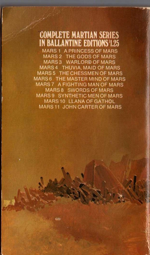 Edgar Rice Burroughs  LLANA OF GATHOL magnified rear book cover image