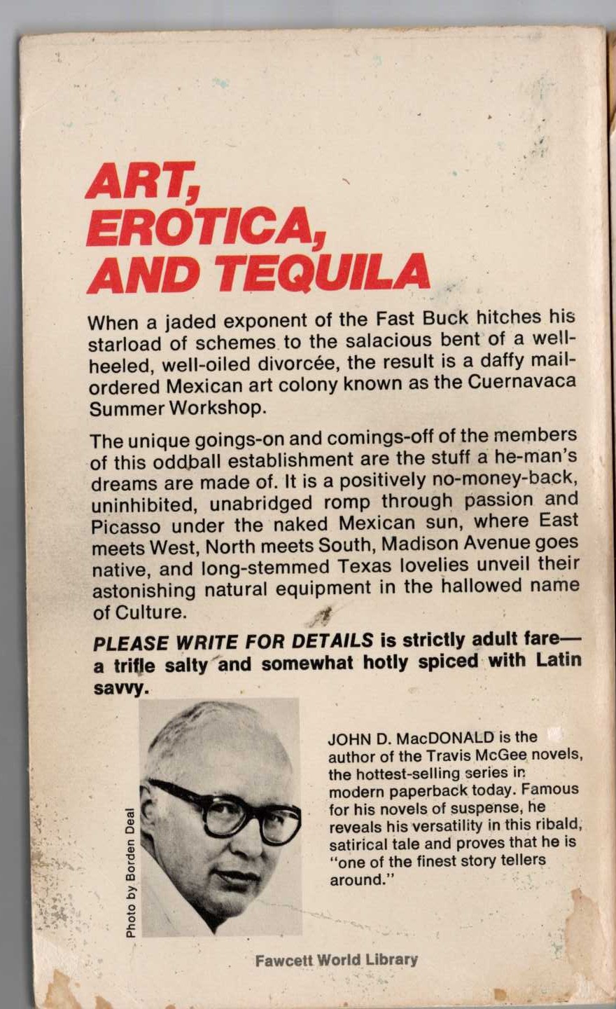 John D. MacDonald  PLEASE WRITE FOR DETAILS magnified rear book cover image