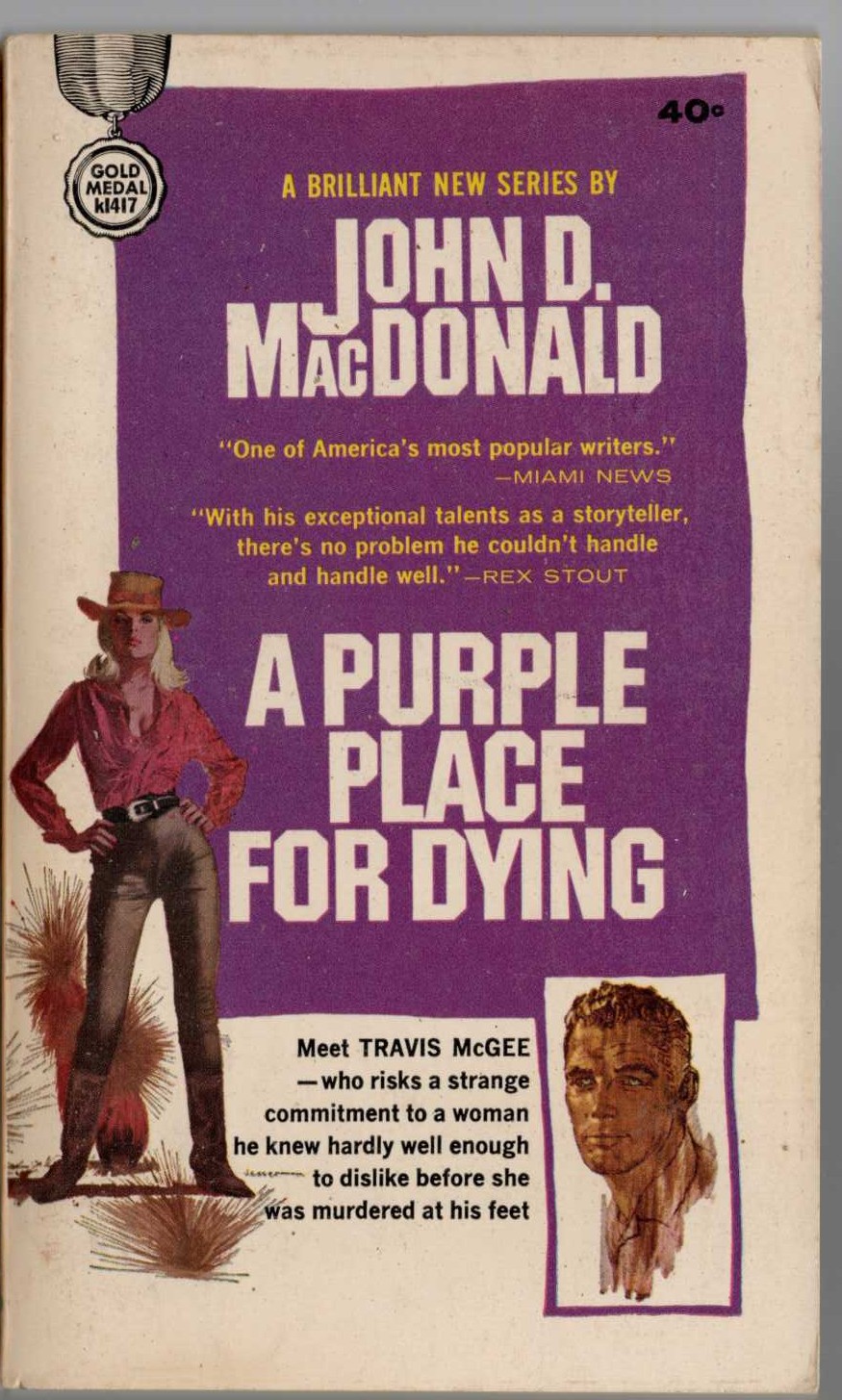 John D. MacDonald  A PURPLE PLACE FOR DYING front book cover image