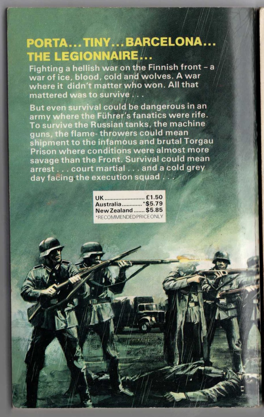 Sven Hassel  COURT MARTIAL magnified rear book cover image