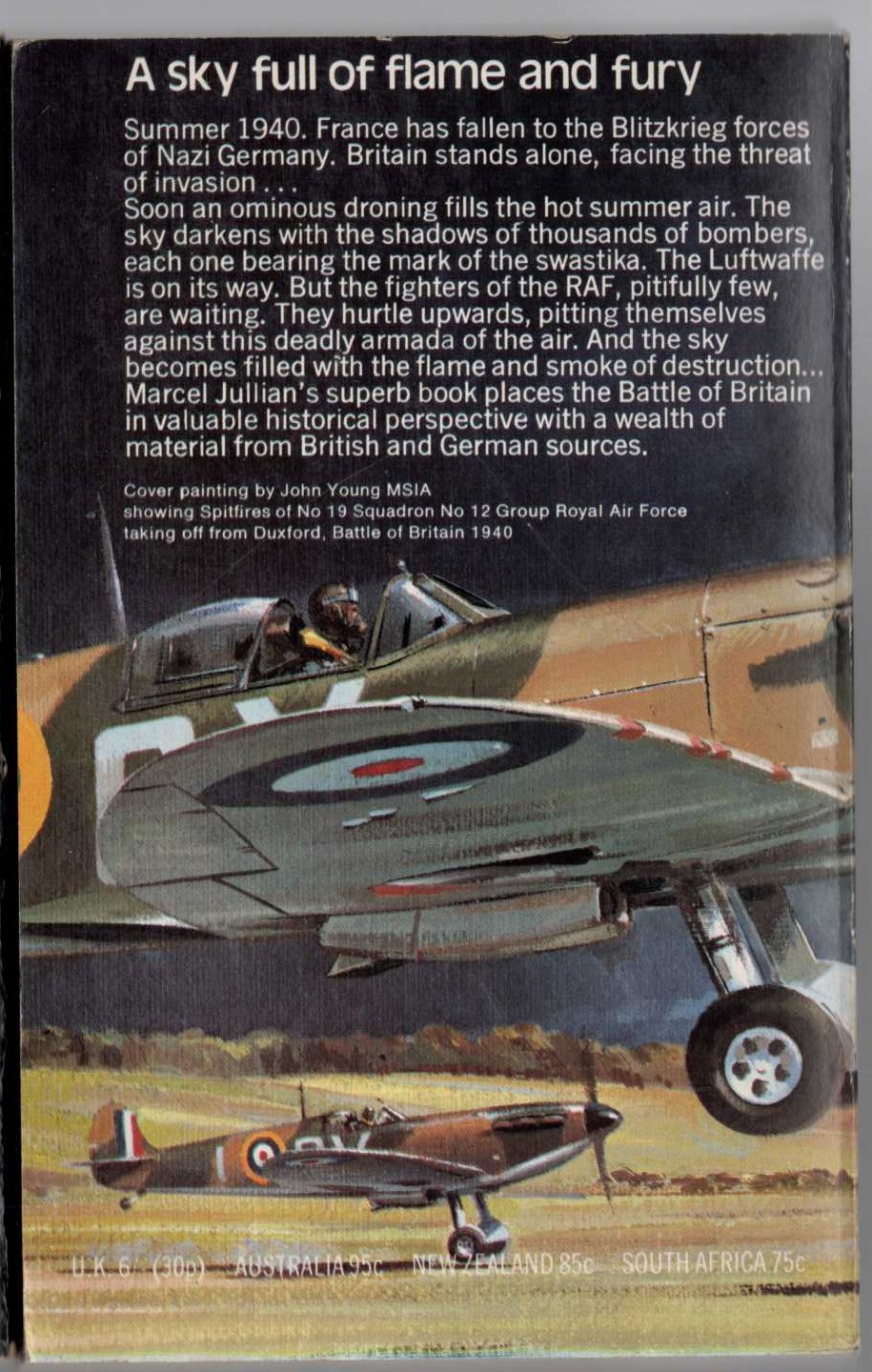 Marcel Jullian  THE BATTLE OF BRITAIN magnified rear book cover image