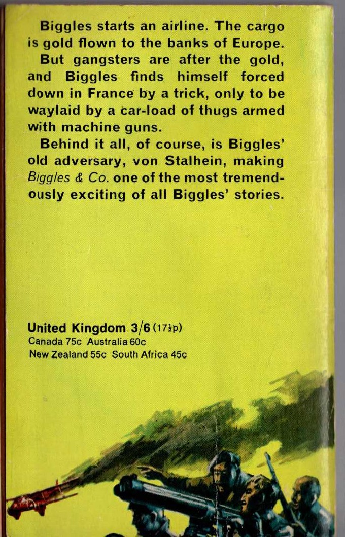 Captain W.E. Johns  BIGGLES & CO. magnified rear book cover image