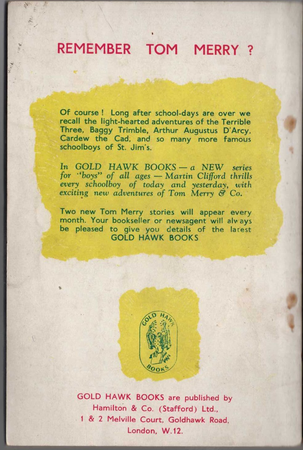 Martin Clifford  WHO RAGGED RAILTON? magnified rear book cover image