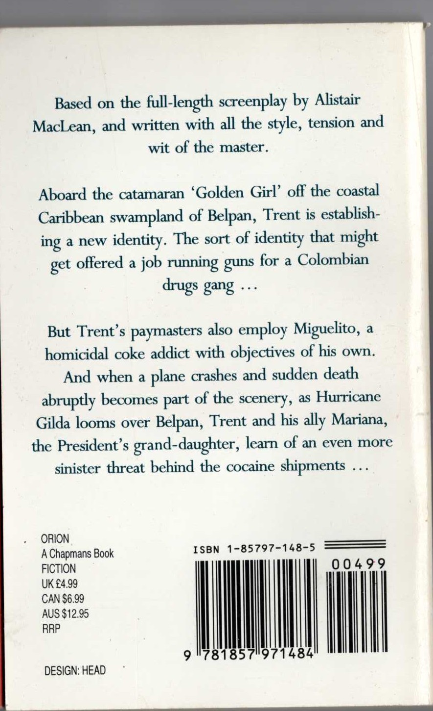 Simon Gandolfi  GOLDEN GIRL magnified rear book cover image