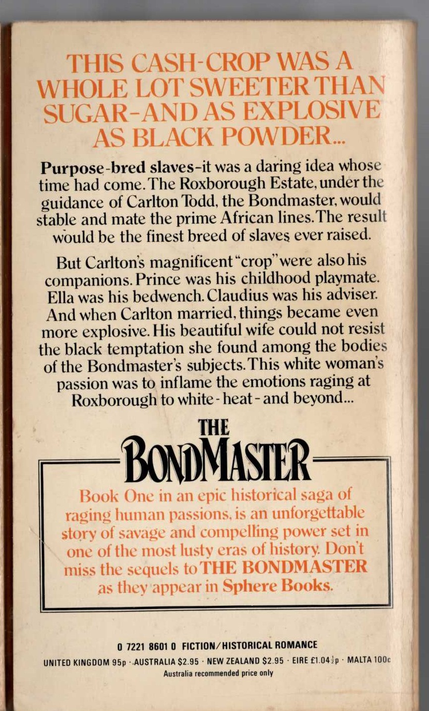 Richard Tresillian  THE BOND MASTER magnified rear book cover image