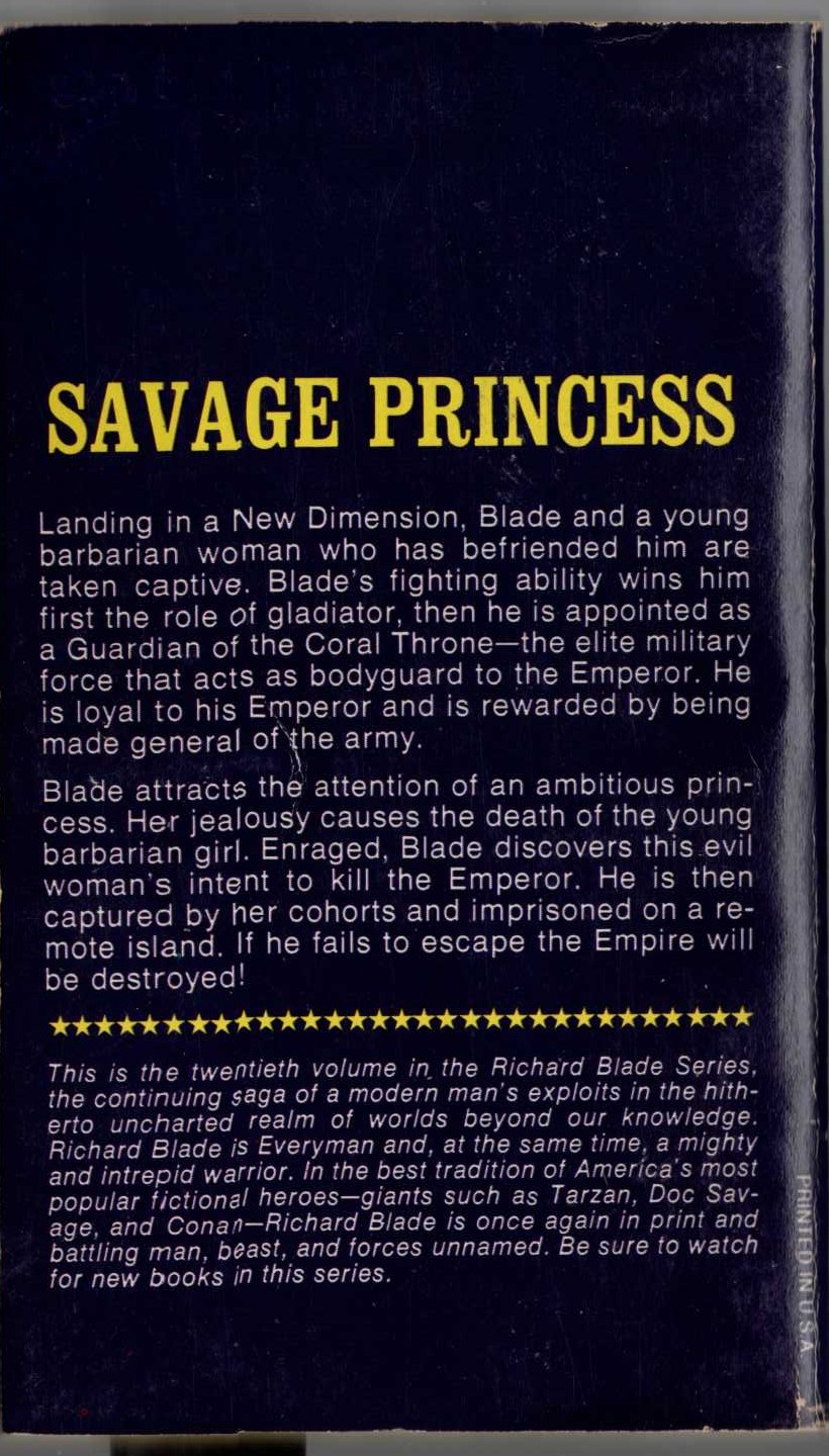 Jeffrey Lord  BLADE 20: GUARDIANS OF THE CORAL THRONE magnified rear book cover image