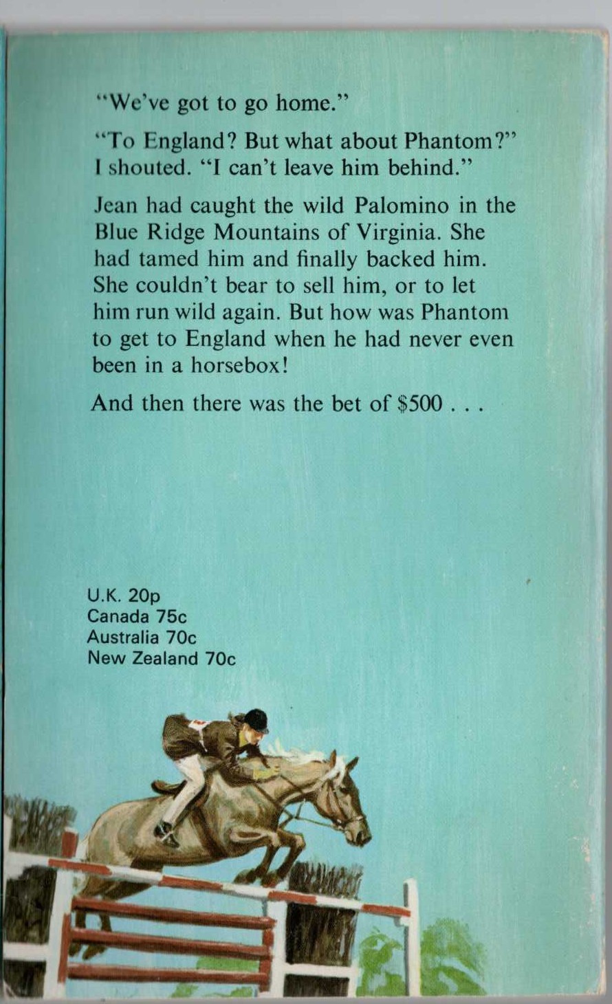 Christine Pullein-Thompson  PHANTOM HORSE COMES HOME magnified rear book cover image