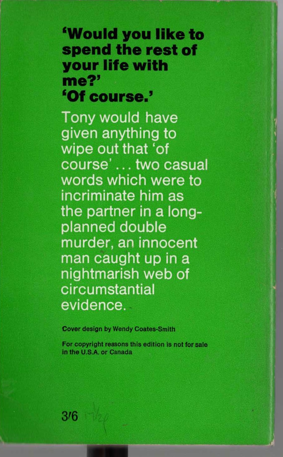 Georges Simenon  THE BLUE ROOM magnified rear book cover image